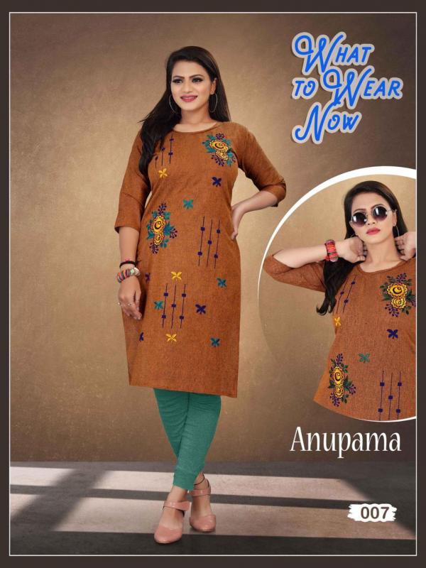 Aagya Anupama Fancy Cotton Embroidery Silk Kurti